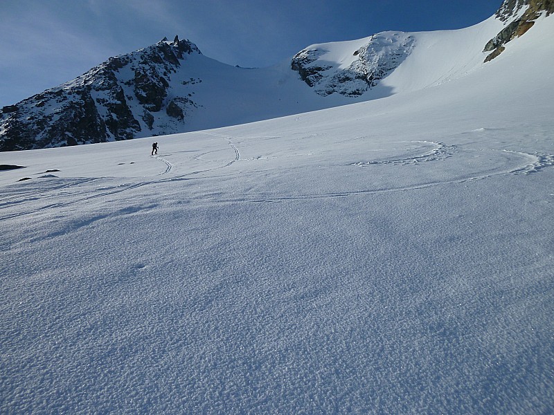 glacier du Grand col : Etat des lieux... On voit pas Raph sur la photo, il va trop vite.
