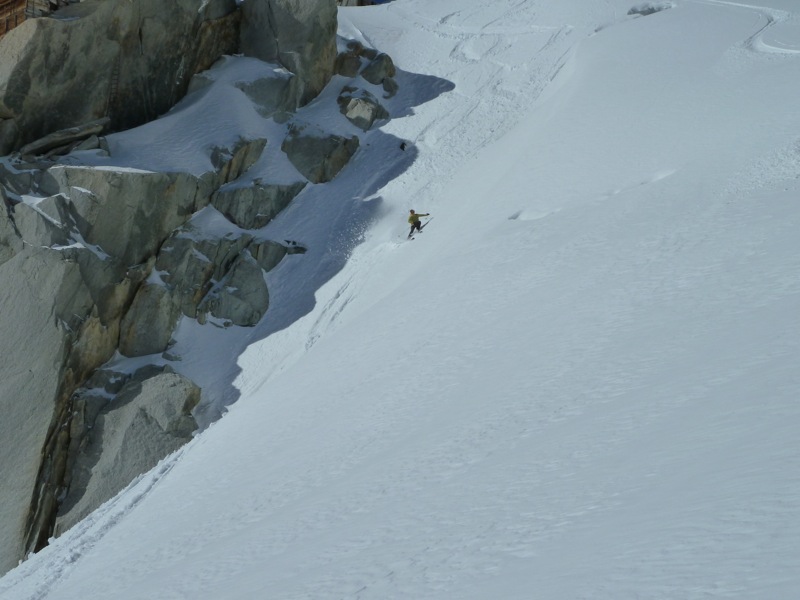 Couloir : Le mini mini mini couloir sous le refuge Cosmiques (au moins 6 virages :-) )