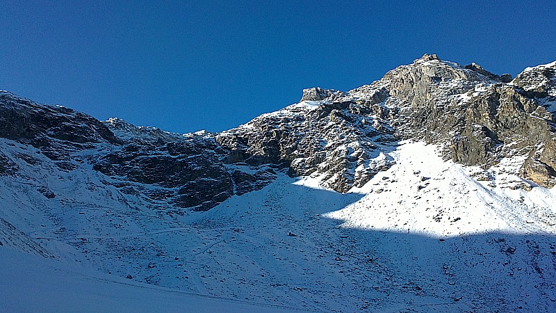 grande motte : pas beaucoup de neige au départ