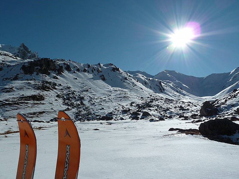 Au point de chaussage (~2200m) : On va pouvoir skier !