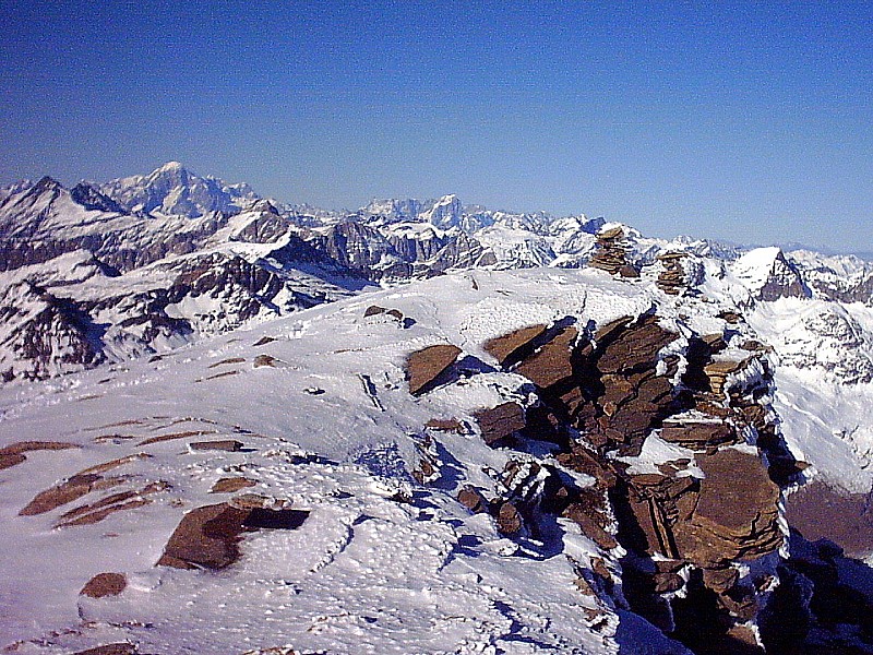 #5 Albaron. : Cairns sommitaux et Mont Blanc. Albaron. : Cairns sommitaux et Mont Blanc.