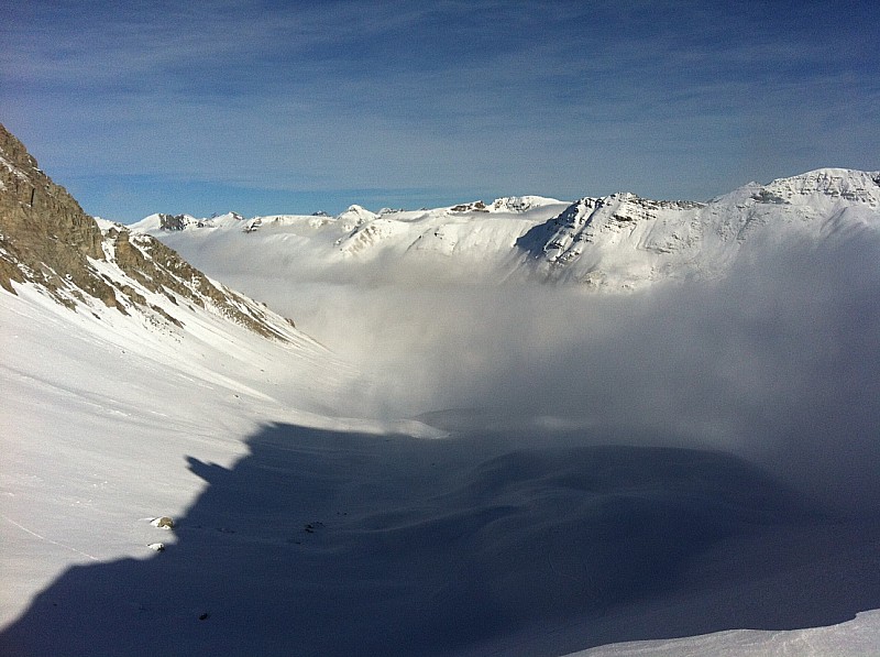 Le brouillard s'accroche : Le brouillard s'accroche sur la cayolle