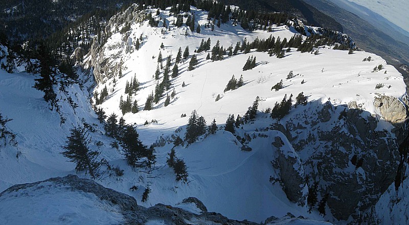 #1 couloir NE du Charmant Som : et vue sur le haut de Chamchine, Le Promontoire couloir NE du Charmant Som : et vue sur le haut de Chamchine, Le Promontoire