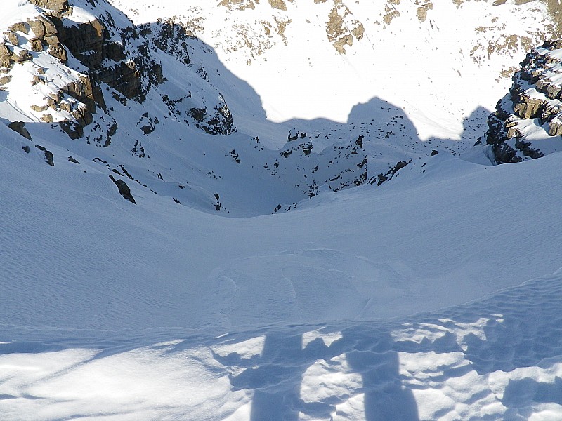 #7 depart couloir : neige dure... depart couloir : neige dure...