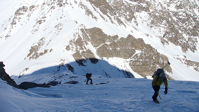 La montée sur l'arête