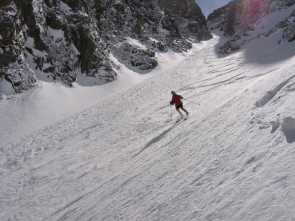 Descente couloir : Secteur large pour récupérer du stress de son entrée!