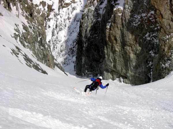 Descente couloir : Ti'Bougnat est aux anges!