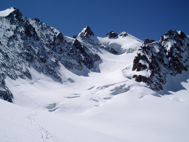 Glacier du Casset : Superbe section sous la Roche de Jabel, avant le Davin