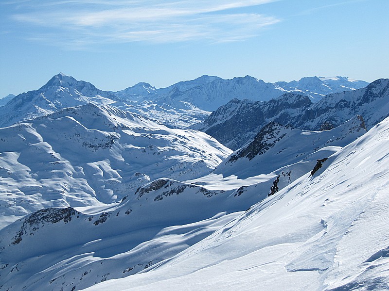Vue sur : les grands sommets de Savoie.