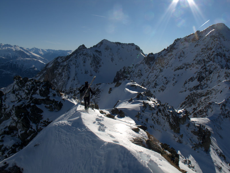 #6 Pic Sud du Merlet : sur l Pic Sud du Merlet : sur l'arête avant de rejoindre le couloir