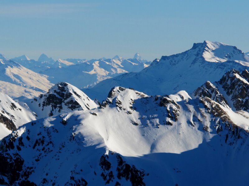 #2 Pic Sud du Merlet : sur fond de Dent Blanche et Cervin Pic Sud du Merlet : sur fond de Dent Blanche et Cervin