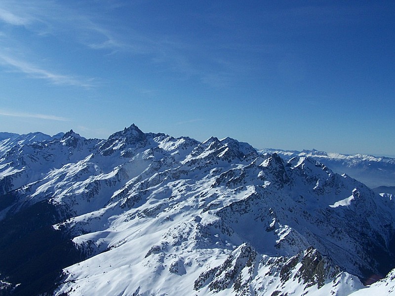 Pic de la Belle Etoile : La classqiue vue sur Belledonne "Sud", depuis le sommet.