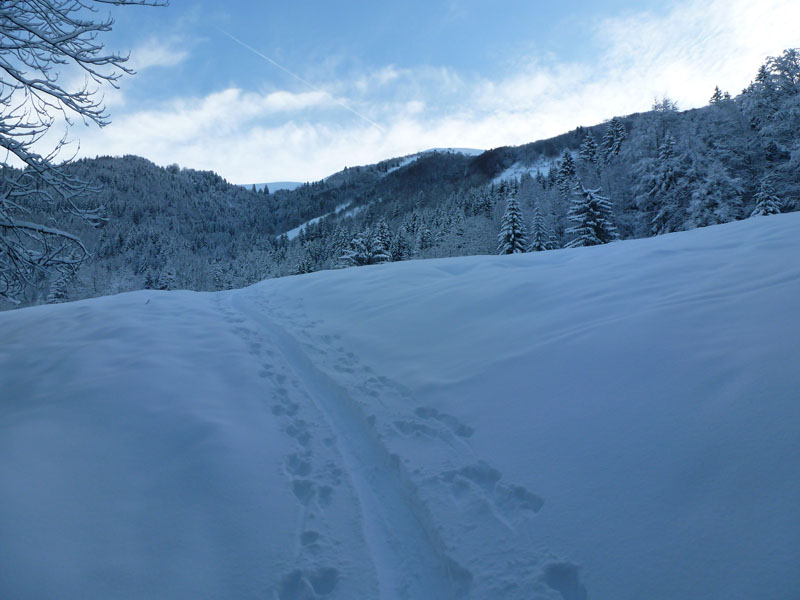#1 la trace à la montée : avec au fond le Sulens la trace à la montée : avec au fond le Sulens