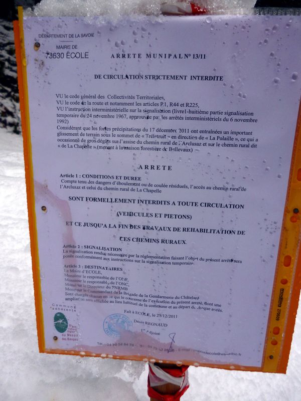 #1 arrêté : chemins interdits... arrêté : chemins interdits...