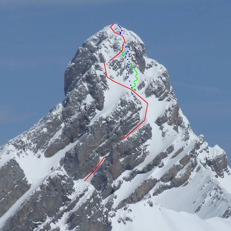 #1 Tracé d Tracé d'une variante : Montée en bleu et vert en descente.