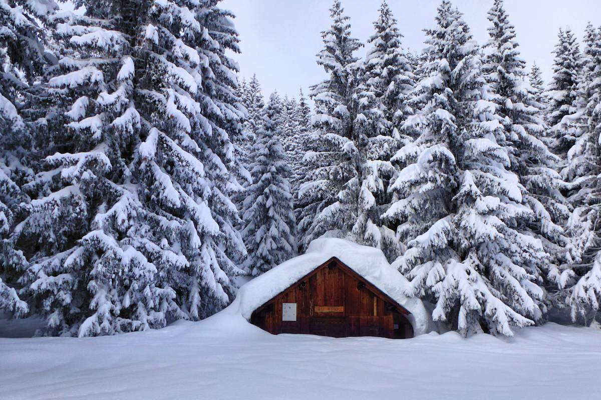 Perdu dans une clairière : Le chalet du Quéget.