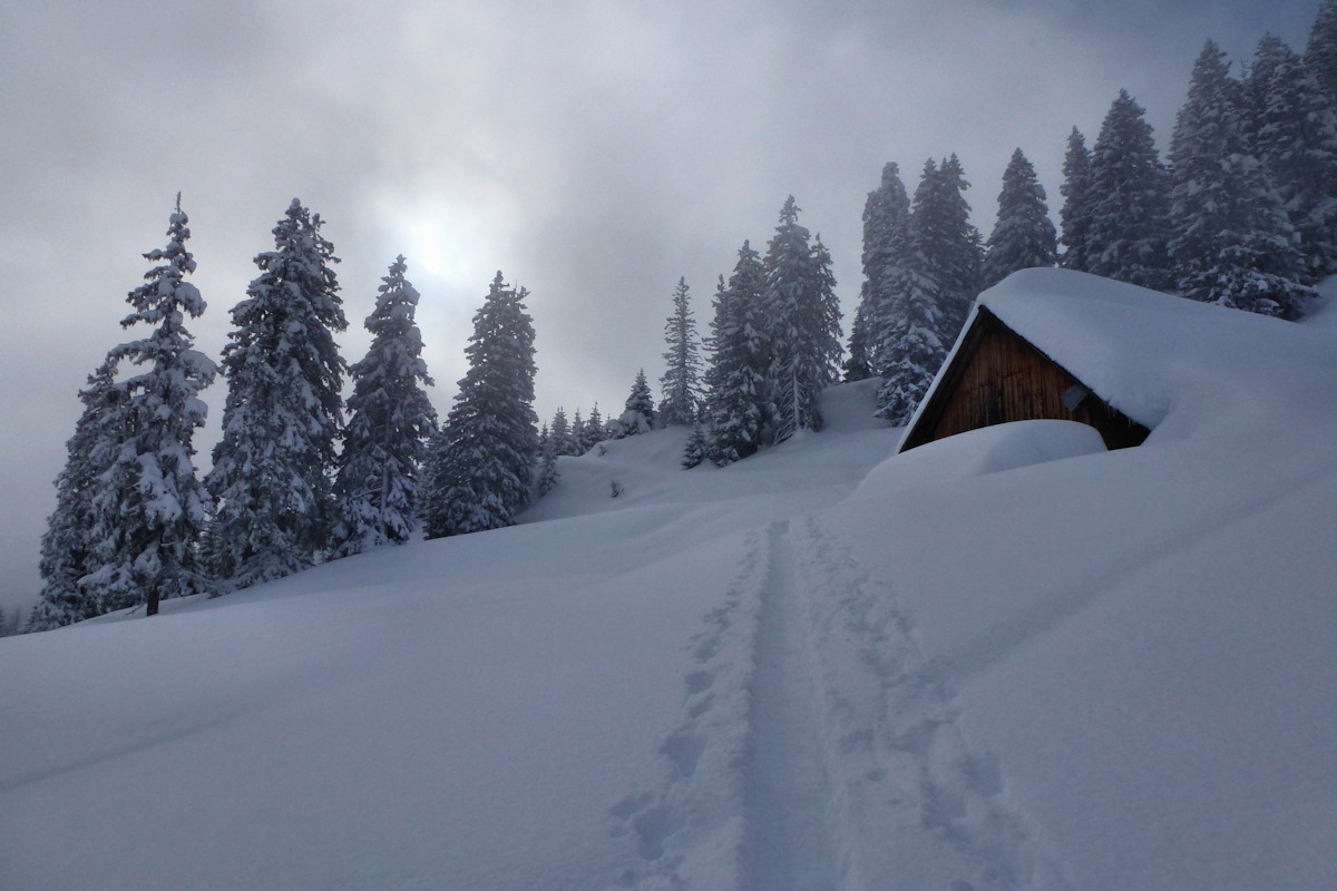 Chalet de Charvan : Descente dans la trace de montée !