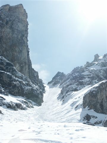 #2 Brêches des Platières : Vue d Brêches des Platières : Vue d'ensemble du couloir après passage.