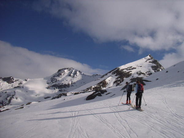 Au col des Audras : En fond, L'Albaron sommet principal du jour