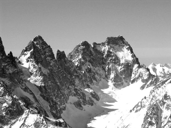 #4 Le glacier noir en n&b : Vu du sommet de la calotte des Agneaux Le glacier noir en n&b : Vu du sommet de la calotte des Agneaux