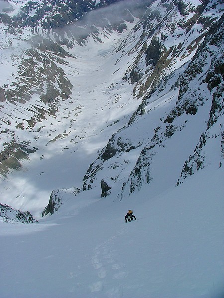 #4 Roche Faurio couloir N : Mick à l Roche Faurio couloir N : Mick à l'effort.