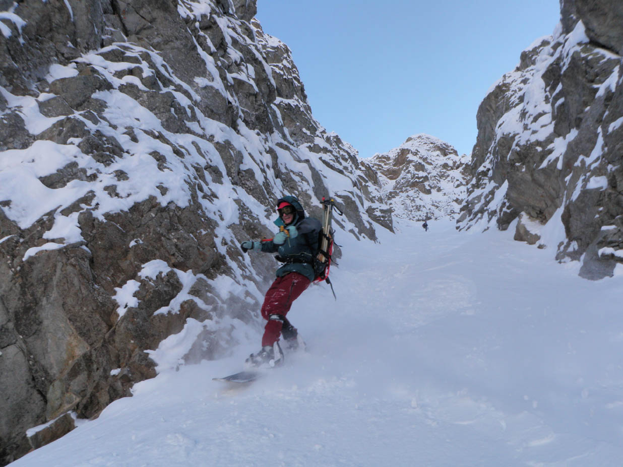 Couloir de la Rouya : Gunnar droit dans la pente.