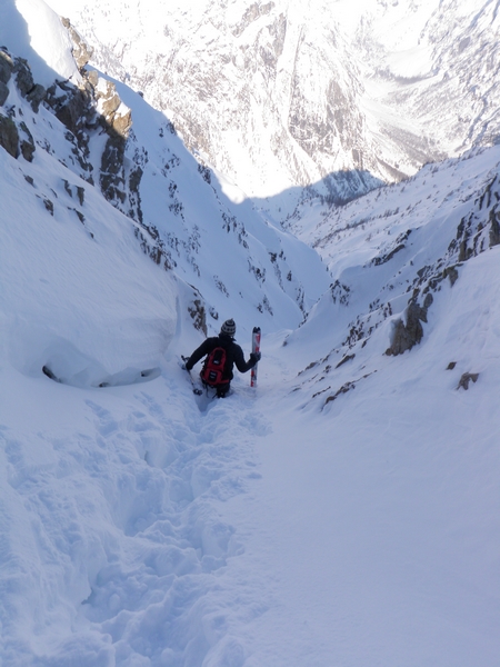 Entrée du Couloir de la Rouya : superbe ambiance dans ce couloir