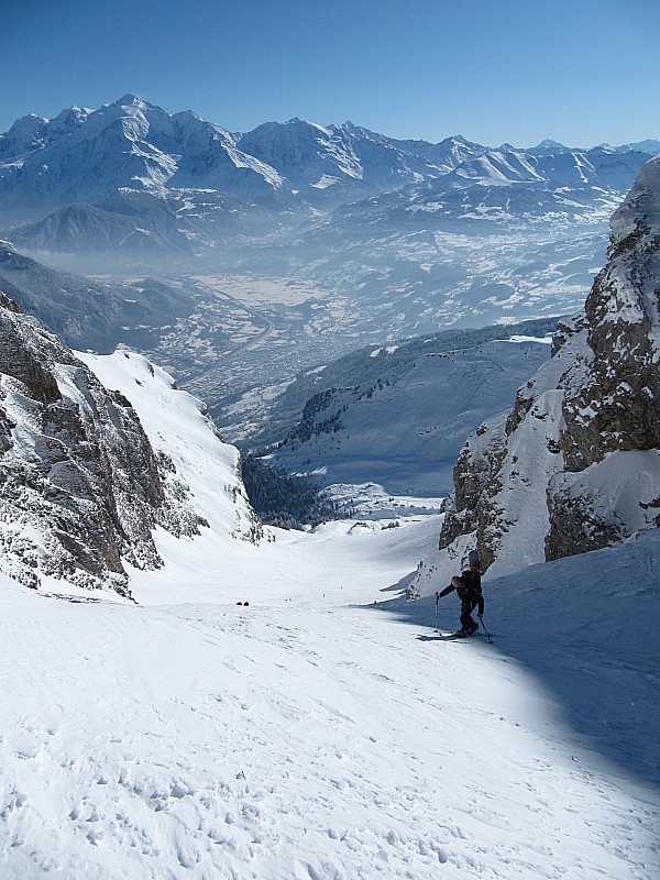 C'est parti... : Vue sur la plaine de Passy et sur le Massif du Mt Blanc. Décor toujours aussi somptueux!