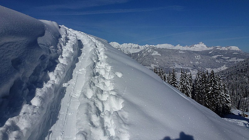 #1 la trace : avec les Aravis et la Pointe Percée en fond la trace : avec les Aravis et la Pointe Percée en fond
