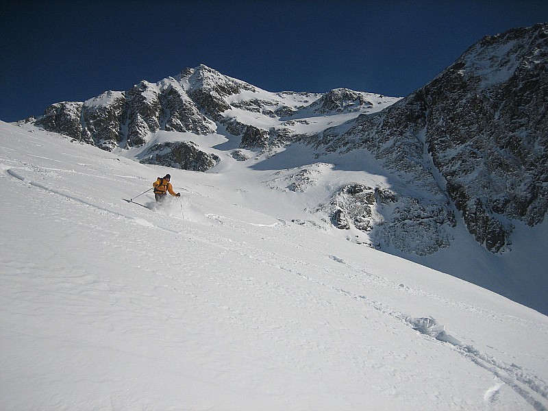 #4 col de la baisse : La rosière en toile de fond sur la poudre col de la baisse : La rosière en toile de fond sur la poudre