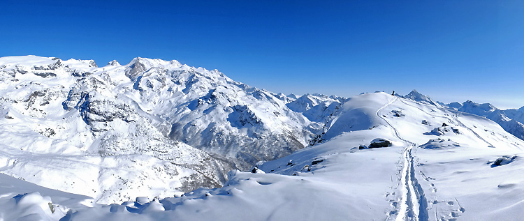#4 Monte Croce : Panorama pas vilain : Breithorn, Pollux, Castor, Lyskamm Monte Croce : Panorama pas vilain : Breithorn, Pollux, Castor, Lyskamm