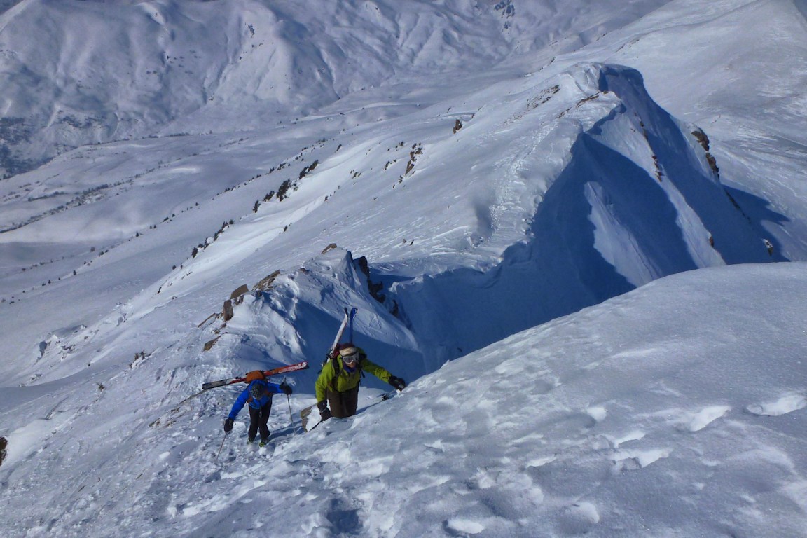 #18 Arête Nord du Quermoz : Camille et Jean-Louis, crampons aux pieds. Arête Nord du Quermoz : Camille et Jean-Louis, crampons aux pieds.