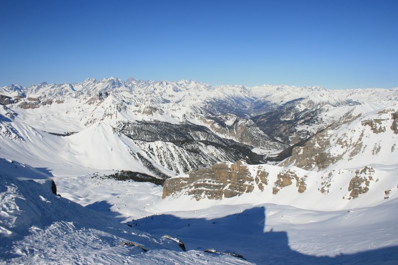 #7 Vue du sommet : L Vue du sommet : L'itinéraire de montée vu d'en haut.