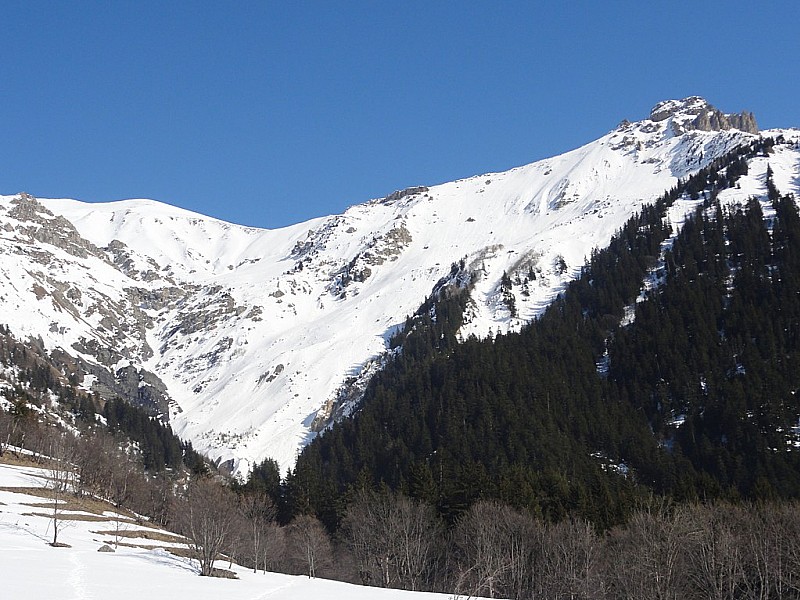 #9 variante : face WNW du coin de Chatel : des coulées et une fin dans le torrent qui doit être sportive ... variante : face WNW du coin de Chatel : des coulées et une fin dans le torrent qui doit être sportive ...