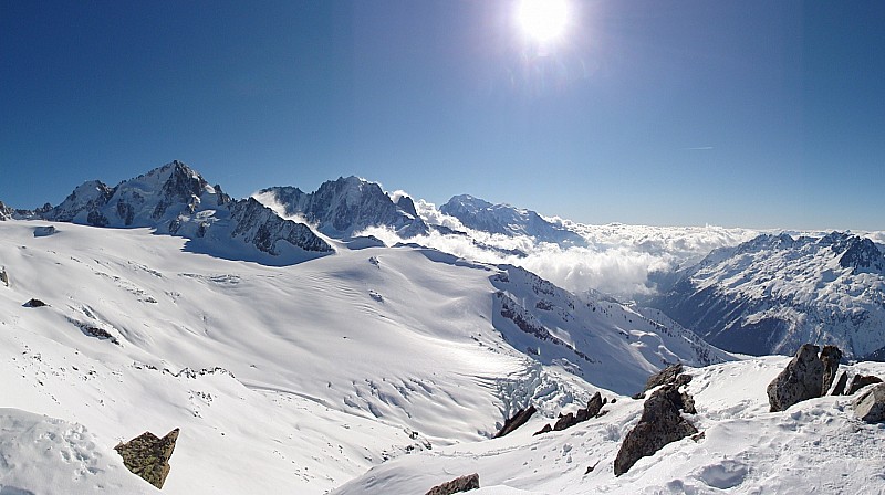 #4 Panoramique du sommet : De la face N d Panoramique du sommet : De la face N d'argentière au Mont Blanc