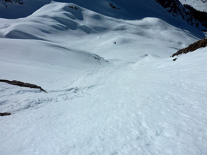 #7 Couloir W : Partie basse. Petite purge. Couloir W : Partie basse. Petite purge.