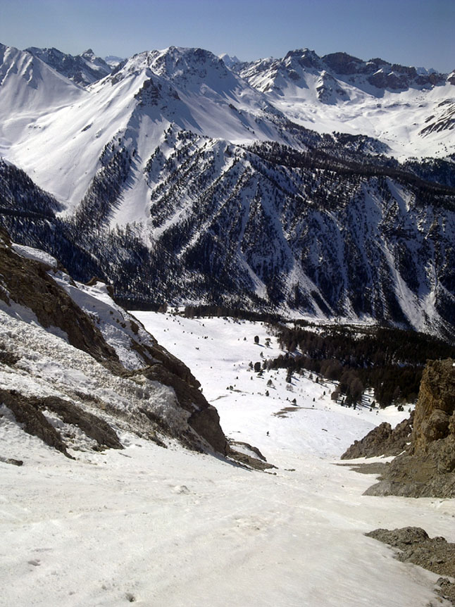 #13 Couloir SW de Chaude Maison : l Couloir SW de Chaude Maison : l'Arpelin en ligne de mire
