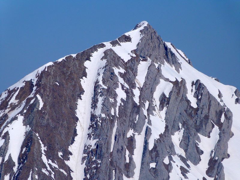 #5 Le Pécloz : Face s-w avec son couloir skié récemment Le Pécloz : Face s-w avec son couloir skié récemment