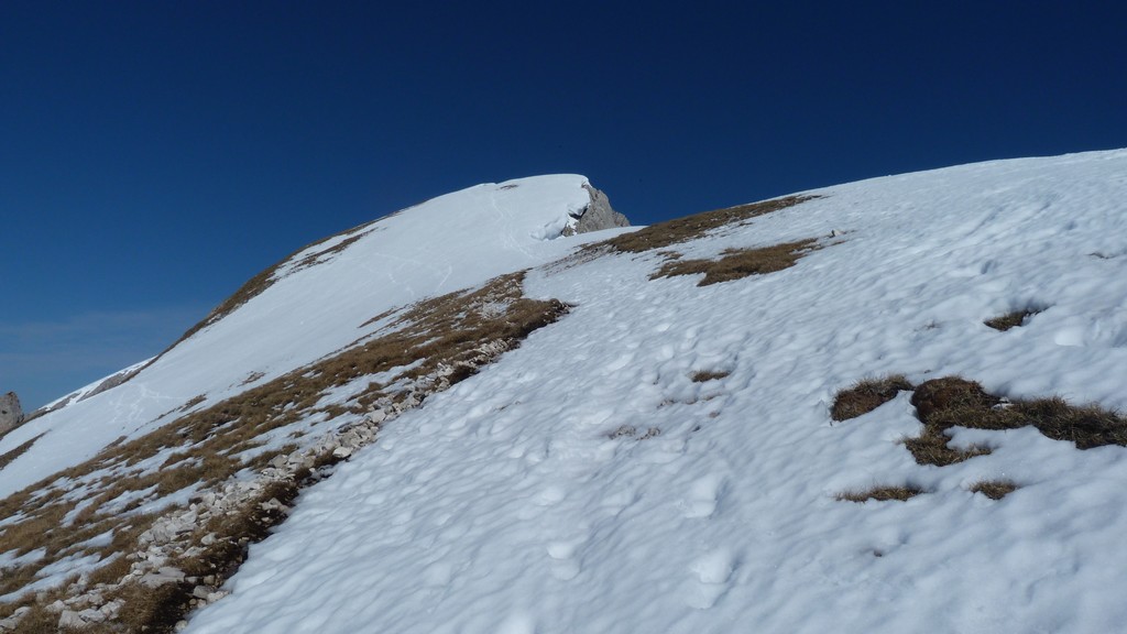 #22 Montée au Grand Veymont : Même sur la crête peu de passages sans neige Montée au Grand Veymont : Même sur la crête peu de passages sans neige