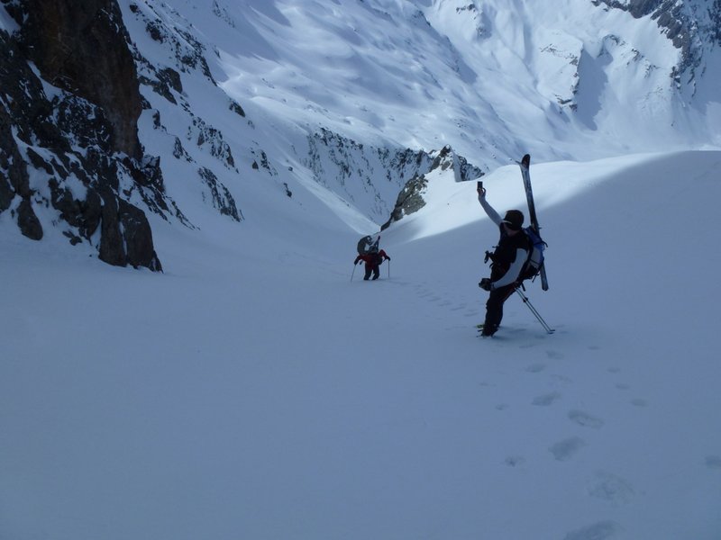 Brèche des Têtes : Remontée du couloir