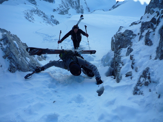#3 Trou de la Pierre du Mt Blanc : le "crux" du jour! Trou de la Pierre du Mt Blanc : le "crux" du jour!
