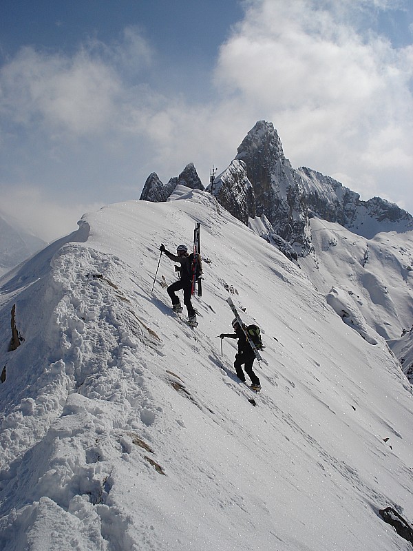 #17 breche portetta : On arrive au sommet du couloir des chamois breche portetta : On arrive au sommet du couloir des chamois