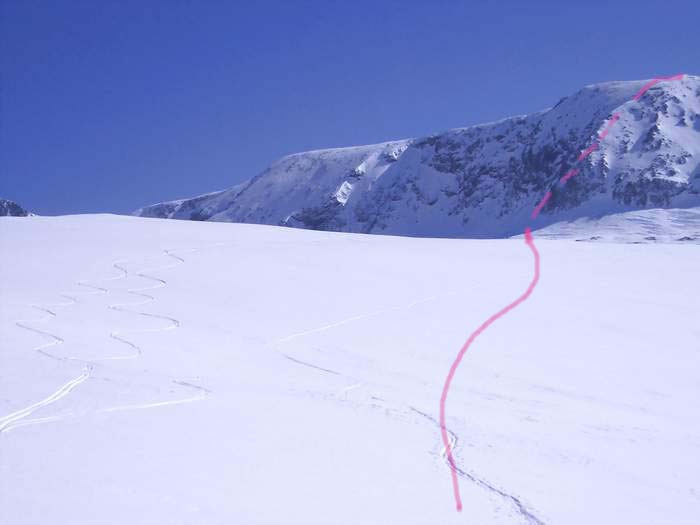 #6 Couloir N de la Croix Pinelli : L Couloir N de la Croix Pinelli : L'itinéraire à partir de la crête de Brouffier