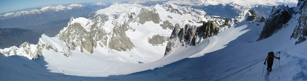Glacier de Celliers : Panoramique de l'arrivée au Grand Pic de la Lauzière