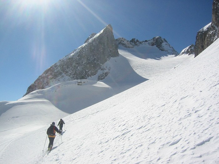 Glacier de Celliers : En montant vers le Grand Pic