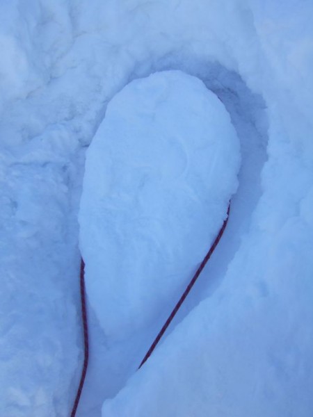 #5 Champignon de neige : Nous avons fait un joli champignon pendant la montée en prévision de la descente, mais le crux passait avec mes ski court sans corde, mais c Champignon de neige : Nous avons fait un joli champignon pendant la montée en prévision de la descente, mais le crux passait avec mes ski court sans corde, mais c'est mort étroit....