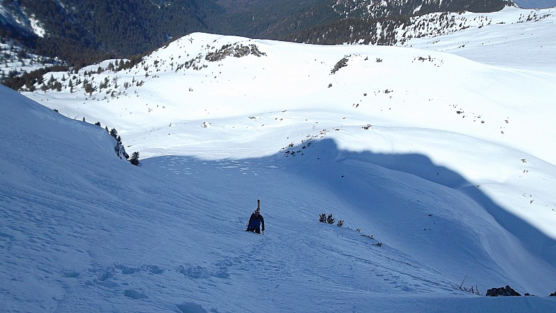 #4 couloir NW : Lente progression dans le couloir couloir NW : Lente progression dans le couloir