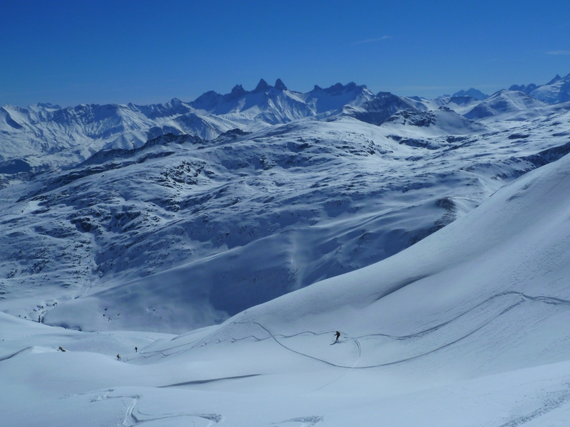 Casse de l'Argentière : Ski grand large dans face aux Grandes Rousses and co.