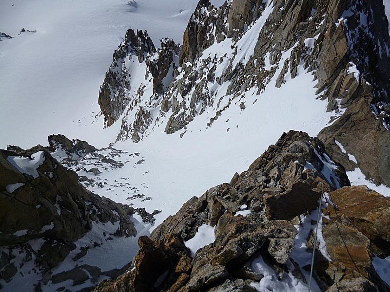 Aguille du Tour : Couloir de la Table depuis l'arête