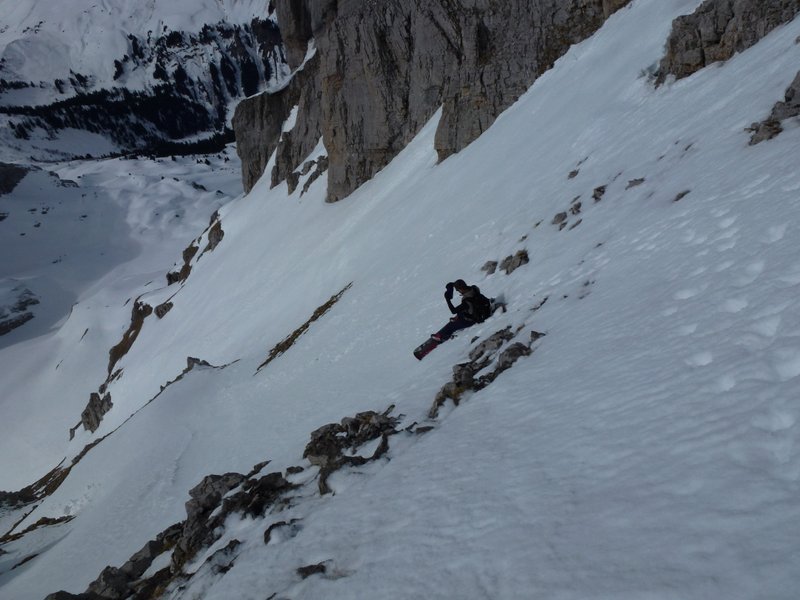 #7 Couloir SW : Chaussage pleine pente pas très commode Couloir SW : Chaussage pleine pente pas très commode